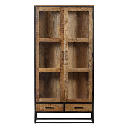 Mangoholz Vitrine Boston 190 cm Mahom